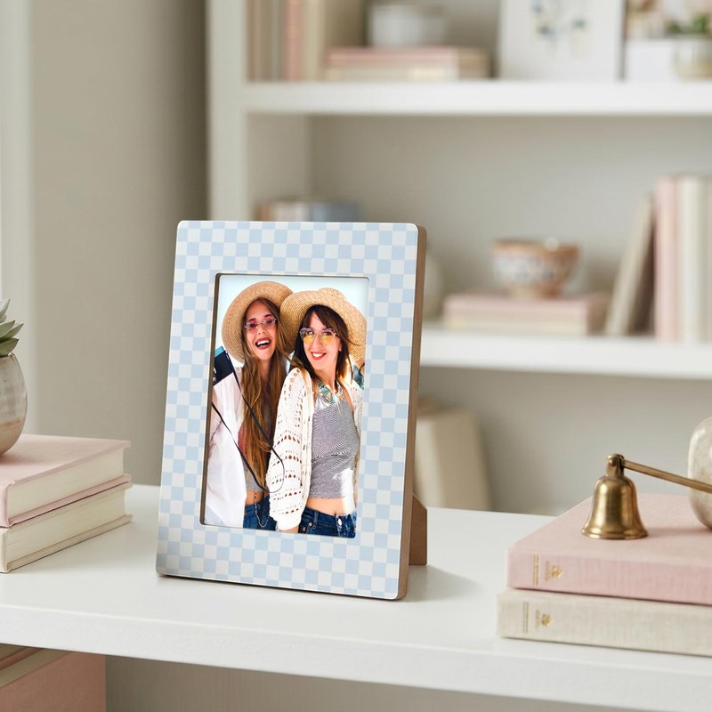 Blue Plaid Friends Picture Frame 4x6 for Desk Table Room