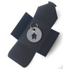 Felt Key Fob - Circle/Disc/with House - Light Grey -