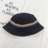 TENDYCOCO Bucket Hat Rainbow Embroidered Fashion Fisherman Hat Unisex Sun