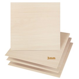 Dofiki 25 Pcs 1/8" Basswood 3mm Plywood Sheet 1/8"x15.7"x15.7" Balsa Plywood Board for Crafts Laser Cutting Engraving Wood Burning Crafting, 15.7 Inch Bass Wood Plywood 400 x400 x3mm