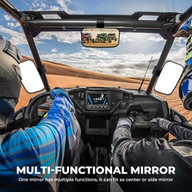 2022 UTV Mirror, ISSYAUTO Clear Convex Mirror with ShatterProof Tempered Glass and 1.5"-2" Mount Compatible with 2021 Polaris RZR PRO XP, Commander and Maverick X3, Viking, Rhino, Pioneer, Kubota RTV