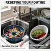 Ceramic Swirl Rinsing Berry Bowl, Swirl Fruit Colander with Drainage