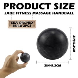 ZJIVQO Chinese Balls Jade 5cm Exercise Handballs Solid Massage Ball Stress Relief Sea Orchid Jade Ball Hand Jade Ball Pack of 2