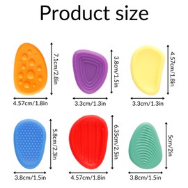 Tabanzhe 6Pack Fidget Sensory Stone-Textured Worry Stone Stress Calming Anxiety Relief Stone Social Emotional Feelings Stone for Special Needs Kids Adults