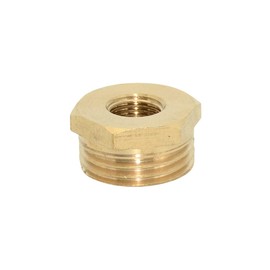 Dsmpipeft 2pcs Brass Reducer Hex Bushing, NPT Male to NPT Female Heavy Duty Brass Threaded Pipe Fitting Reducer Adapter (1/8"FNPT - 1/2"MNPT)
