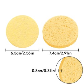 HAIKING Professional Exfoliating Sponges Pads, 20 Pcs Face Cleansing Sponges for Removing Dead Skin, Dirt and Makeup (65 * 8mm)