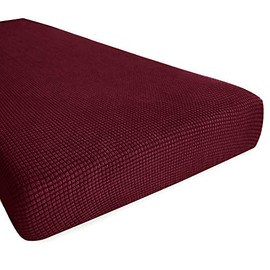 Hokway Stretch Couch Cushion Slipcovers Reversible Cushion Protector Slipcovers Sofa Cushion Protector Covers(Wine, Medium)