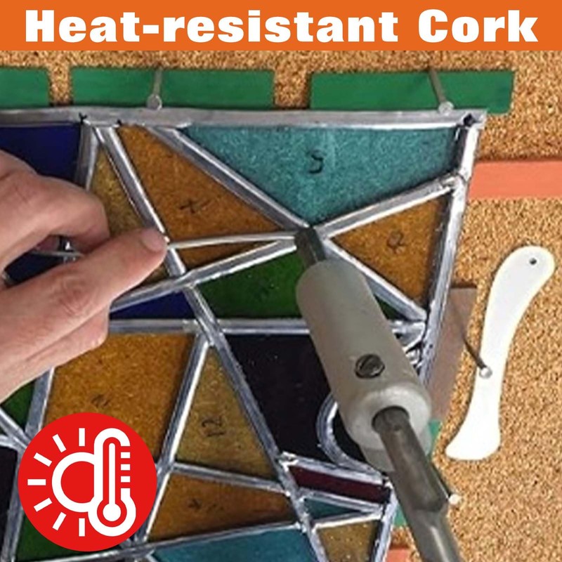 LEONTOOL Heat Resistant Stained Glass Work Surface with 2 Burnishers