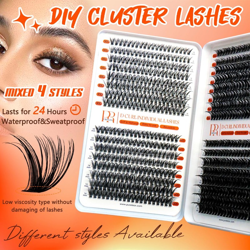 Cluster Lashes D Curl 640pcs Individual Eyelashes Natural Look 10-16