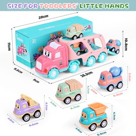 Weinsamkeit Truck with Light and Music, 5 in 1 Car Transporter Children, Car Children's Toy from 3 4 5 Years Boy Girl Toy Cars Gift