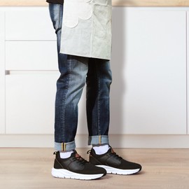 ZEUBNXS Non Slip Work Shoes for Men Walking Sneakers Zapatos Trabajo on Cloud Waterproof Safety Shoes Chef Restaurant Food Service Black and White