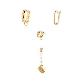 Koh Luna 14K Gold Bikini Jewelry Charms, Waterproof and Tarnish Proof, Clip On and Customizable Charms Gold Plated Stainless Steel, Hypo-Allergenic (Opulence - 4pcs)