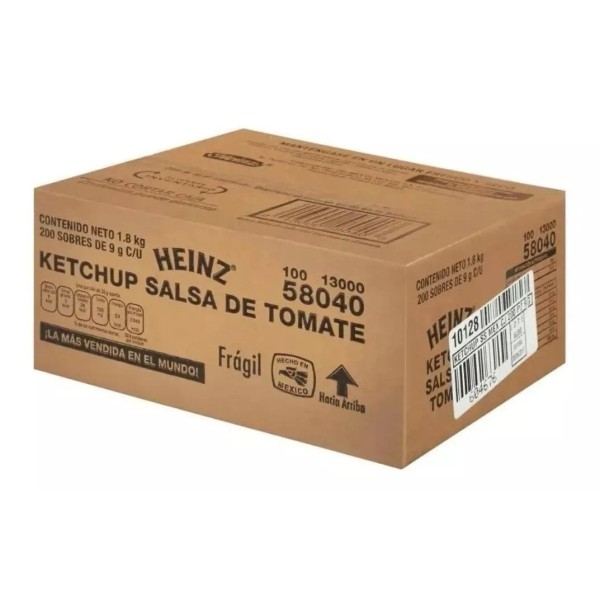 Heinz Salsa Catsup Heinz Ketchup 200 Sobres De 9gr C/u Porcionada
