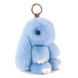CHMIING Bunny Keychain Soft Cute Rex Rabbit Fur Keychain Car Handbag Keyring