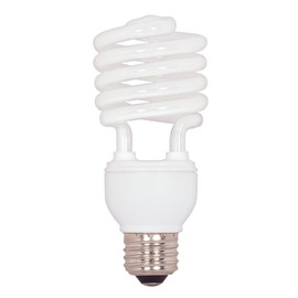 Satco S7229 23-Watt Medium Base T2 Mini Spiral, 5000K, 120V, Equivalent to 100-Watt Incandescent Lamp for Enclosed Fixtures,5000 Daylight White