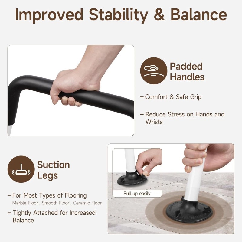 WAYES Adjustable Toilet Safety Rails Toilet Safety Frame Rails for