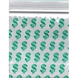 Apple Brand Mini Baggies 2020 Apple Baggies 100 Mini ZIPPER-SEAL Bags PRINTED 2" X 2" ($ SIGN)