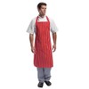 Whites Chefs Apparel Apron Polycotton Red And White Stripe Kitchen