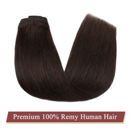 MY-LADY Clip in Hair Extensions Human Hair Thick 110g 10 Inch Double Weft 100% Real Remy Human Hair for Women Silky Straight 8pcs Full Head Balayage Dark Brown