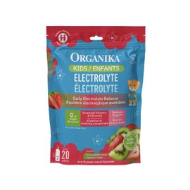 Organika Organika Kids Electrolytes Powder - Strawberry Kiwi Flavour - On The Go Sugar-Free Hydration + 100% of daily Vitamin C, Prebiotics and Antioxidants | Dairy, Gluten and BPA-Free - 3.5g x 20 sachets