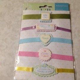 Daisy Hill Dimensional STICKERS RIBBONS BABY SHOWER DAISYHILL GRAND ADHESIONS 3D