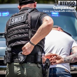 Universal Handcuff Pouch Open-Top Handcuff Holster Cuff Case Fit Hinged/Chain/Asp/Other Rigid Folding Handcuffs Fit Duty Belt/MOLLE Tactical Vest