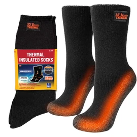 35° BELOW Thermal Insulated Socks for Men and Women, Designed with Soft Aluminized Loops to Keep Feet Warm and Cozy, One Pair, Large, Black