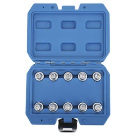 Wheel Lock Nut Removal Set, Bolt Nut Remover Set, Qiilu Wheel Nut Socket Set, 10Pcs Chromium-Molybdenum Steel Wheel Locking Lug Nut Key Set Remover Installation Anti‑Theft Kit