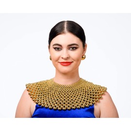 ruech Statement Choker Beaded Pearl Bib Collar Necklace Tribal Gold Silver Black Red (Gold)