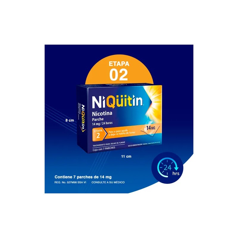 Niqüitin Etapa 2 Parches 14 Mg/24 Horas, 7 Parches