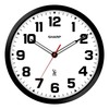 Sharp Atomic Analog Wall Clock - 12" Black Stylish Frame