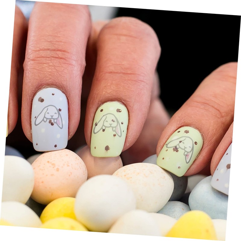 Beavorty 10 Sheets Easter Bunny Nail Stickers DIY Nail Decals