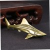 LIFKOME Brass Shark Figurine Desktop Decor Unique Shark Shaped Adornment