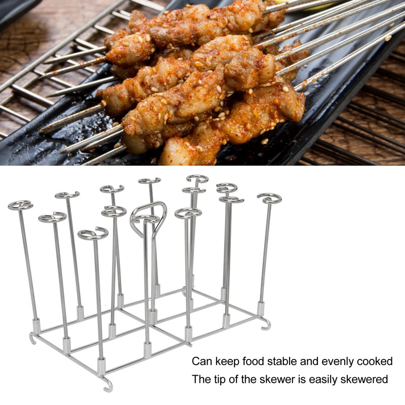 Fryer Skewer Stand Uniform Cooking Rust Resistance Stainless Steel Vertical