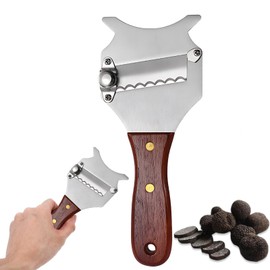 QttvbTna Einstellbare Trüffelhobel mit Holzgriff, 1 Stück Käsehobel, Edelstahl Trüffel Käsehobel, Schokoladenwickler-Werkzeug, Profi Käsehobel für Zuhause, Küche, Restaurant