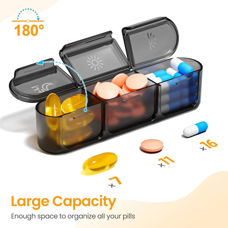 Daviky Weekly Pill Organizer 3X a Day, Large Pill Box