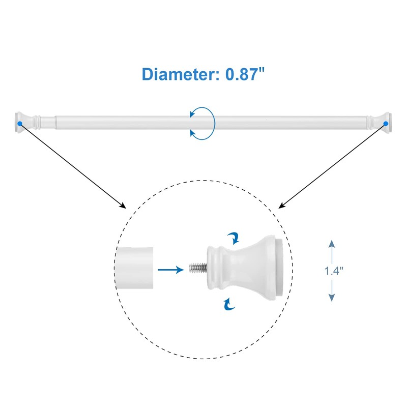 Amazer Spring Tension Shower Curtain Rod, 54-90 Inches Rust-Resistance Shower