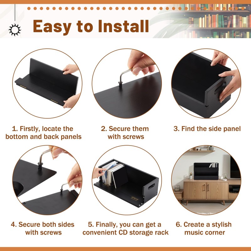 CroBlissful 2 Set Wooden Cd Storage Box Holder Racks Cassette