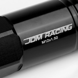 DNA MOTORING LN-ZTL-9022-15-BK 20Pcs M12 x 1.5 Aluminum Alloy Open End Wheel Lug Nuts w/Deep Drive Extension, 20mm OD/60 H, Black