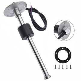 Geloo Fuel Level Sensor, Marine Boat Fuel Sender Car Fuel Water Level Sensor 316 Stainless Steel Unit 5 Hole Fit for Fuel Water Gauge 0~190 ohm 150MM