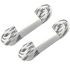 Alephnull Skate Hockey Shoelaces, Inline Hockey Shoelaces, Waxed Hockey Shoelaces for Ice Skating, Anti-Breakage, 2 Pairs (White, 180 cm)