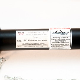 PTO Drive Line, General Purpose, Finishing Mower, Tiller, 1-3/8" x 6 Spline to 1-3/8" Round, 30" - 38", Series 4