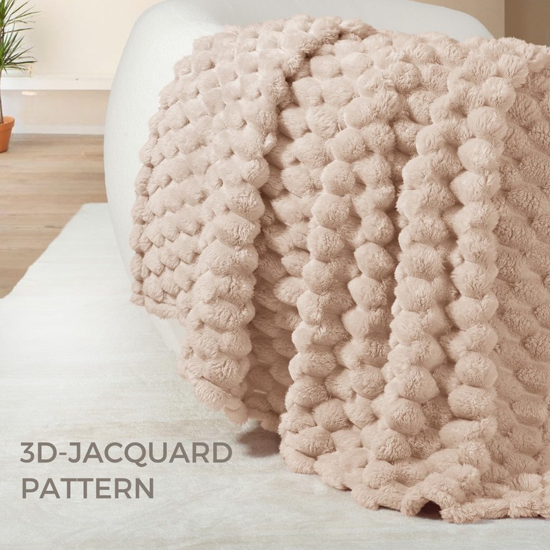 Whale Flotilla Cuddly Blanket, Fluffy Blanket with 3D Jacquard Pattern,