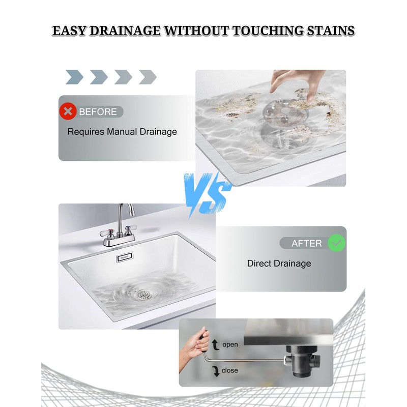 3-1/2 Inch Commercial Sink Drain - PVC Plastic Waste Drain