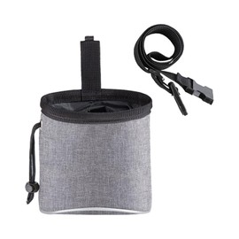 Hinapan 1 Stück Futterbeutel für Hundetraining, Hundetrainings-Leckerli-Beutel mit Verstellbarem Hüftgurt, Tragbare Hunde Leckerli Tasche, Multifunktionaler Futterbeutel mit Kotbeutelspender (Grau)