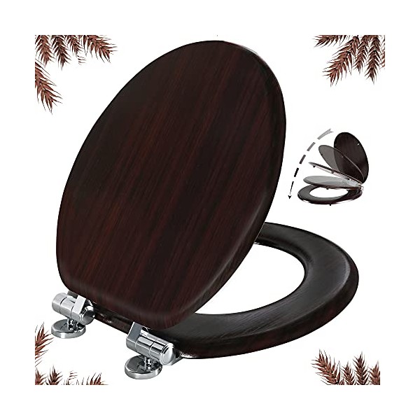 Round Toilet Seat Molded Wood Toilet Seat with Quietly Close