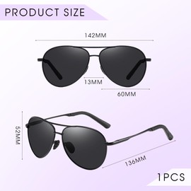 SAIIURV Polarised Sunglasses Men/Women, Polarised Premium Metal Frame Sunglasses, UV400 Protection Sun Glasses, Golf/Driving/Travel Glasses/Outdoor Sports Fashion Sunglasses (Black), black