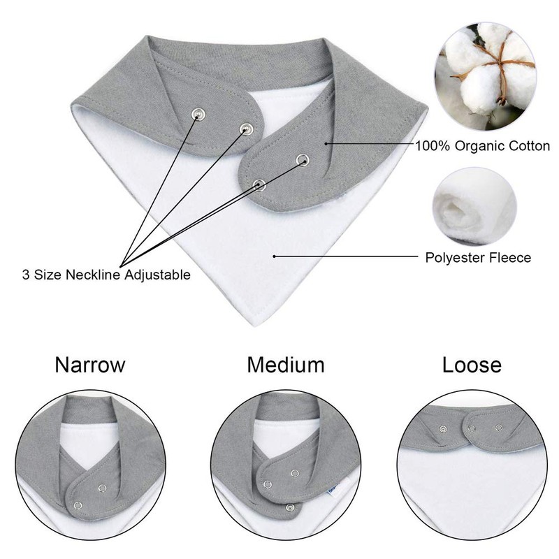 Baby Bandana Drool Bibs with Snaps (8 Pack) for Boys