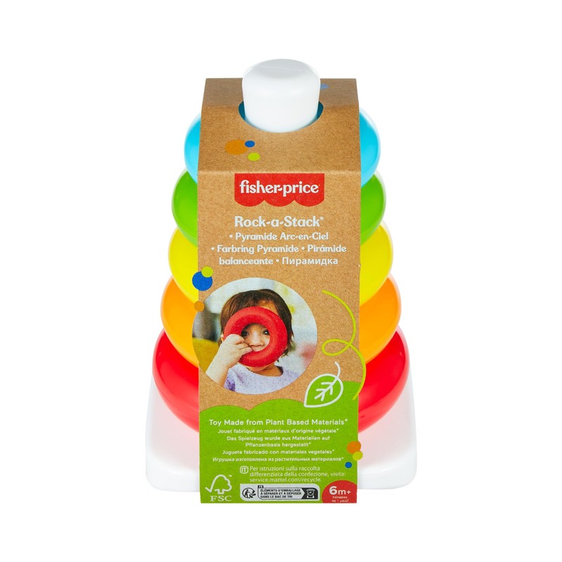 Fisher-Price Rock-a-Stack Baby Toy, Classic Roly-Poly Ring Stacking Toy for