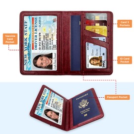 XZVXZV Passport Holder for Travel Essentials RFID Blocking Wallet Card Case PU Leather Passport Cover Women and Men (Navy)